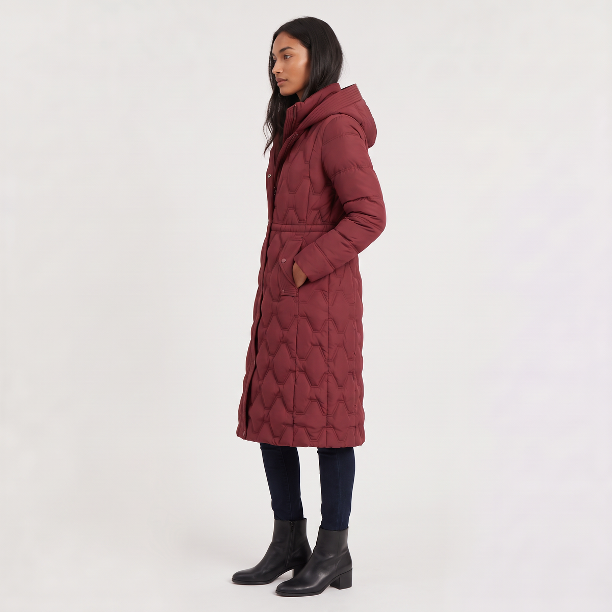 Maxi Quilted Hooded Coat