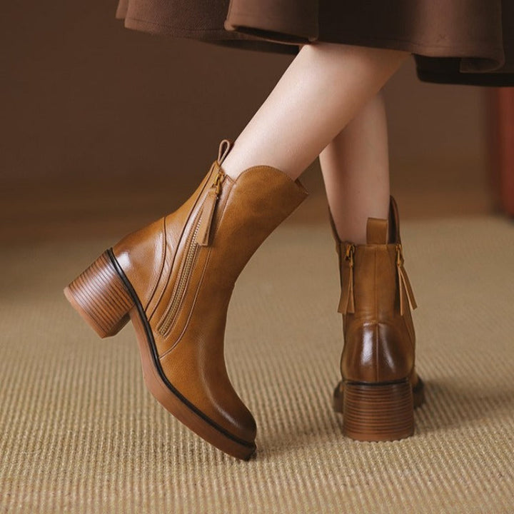 Selene Leather Ankle Boots