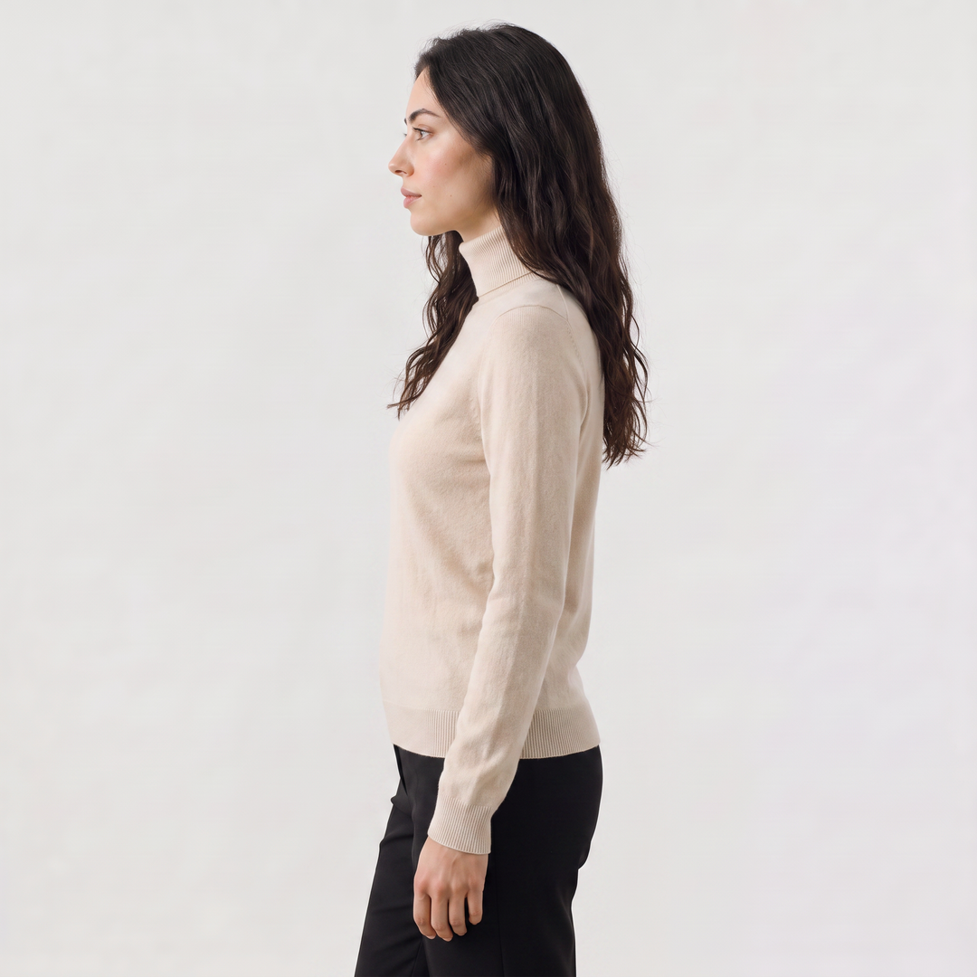 Fine-Knit Turtleneck Sweater