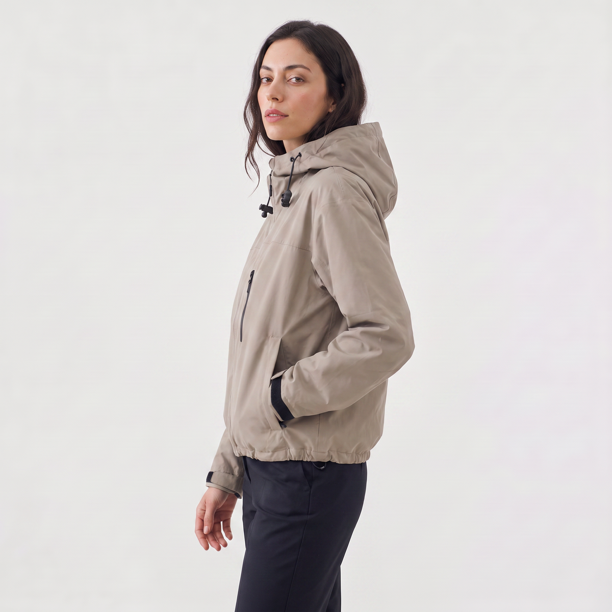 Short Hooded Rain Jacket