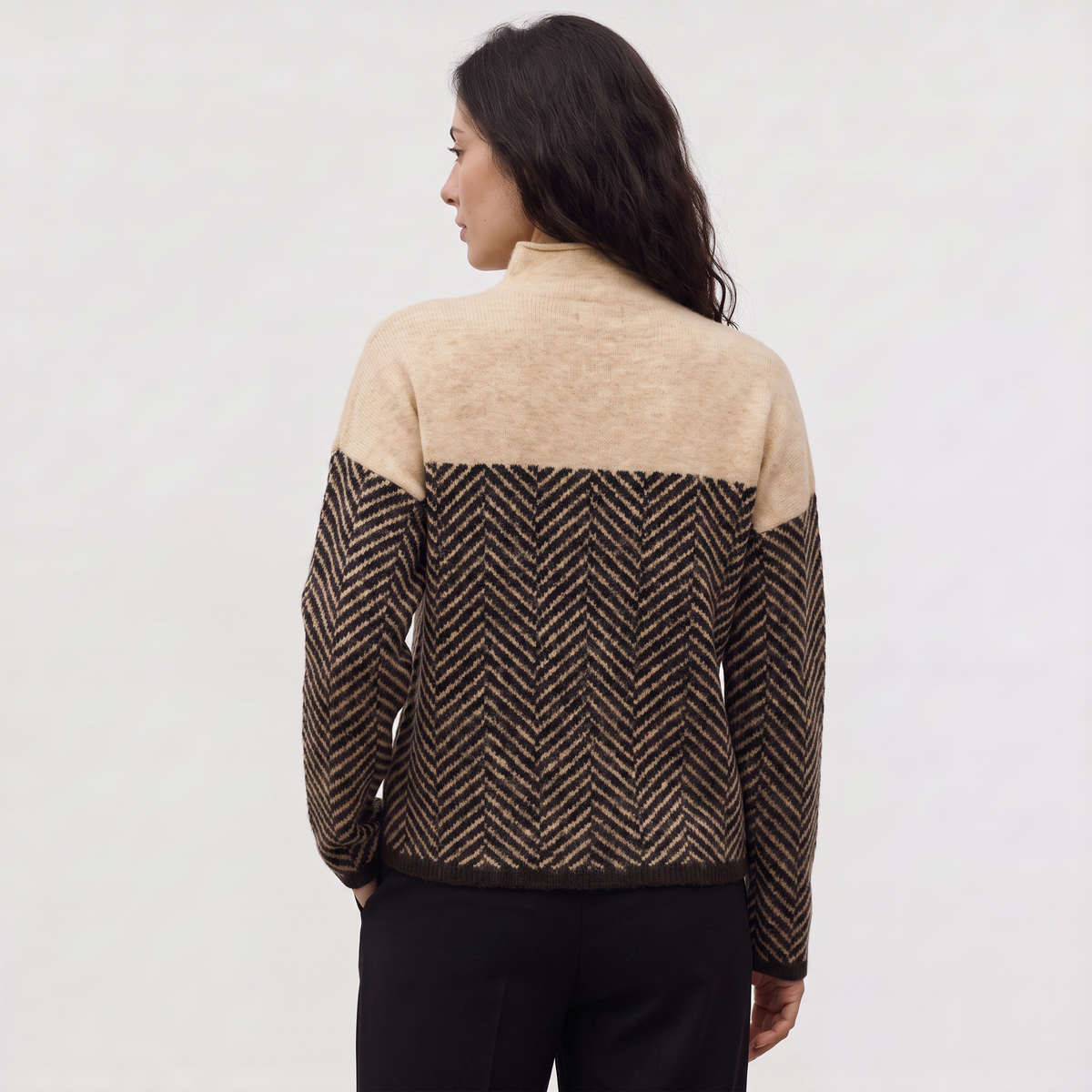 Relaxed Turtleneck Knit Sweater
