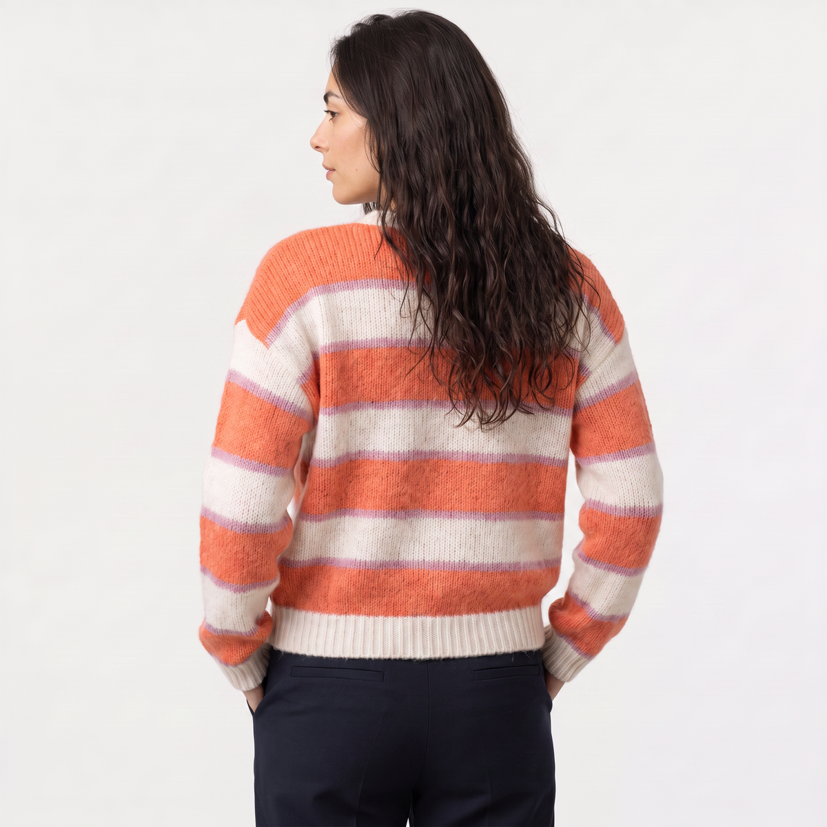 Striped Knit Casual Sweater