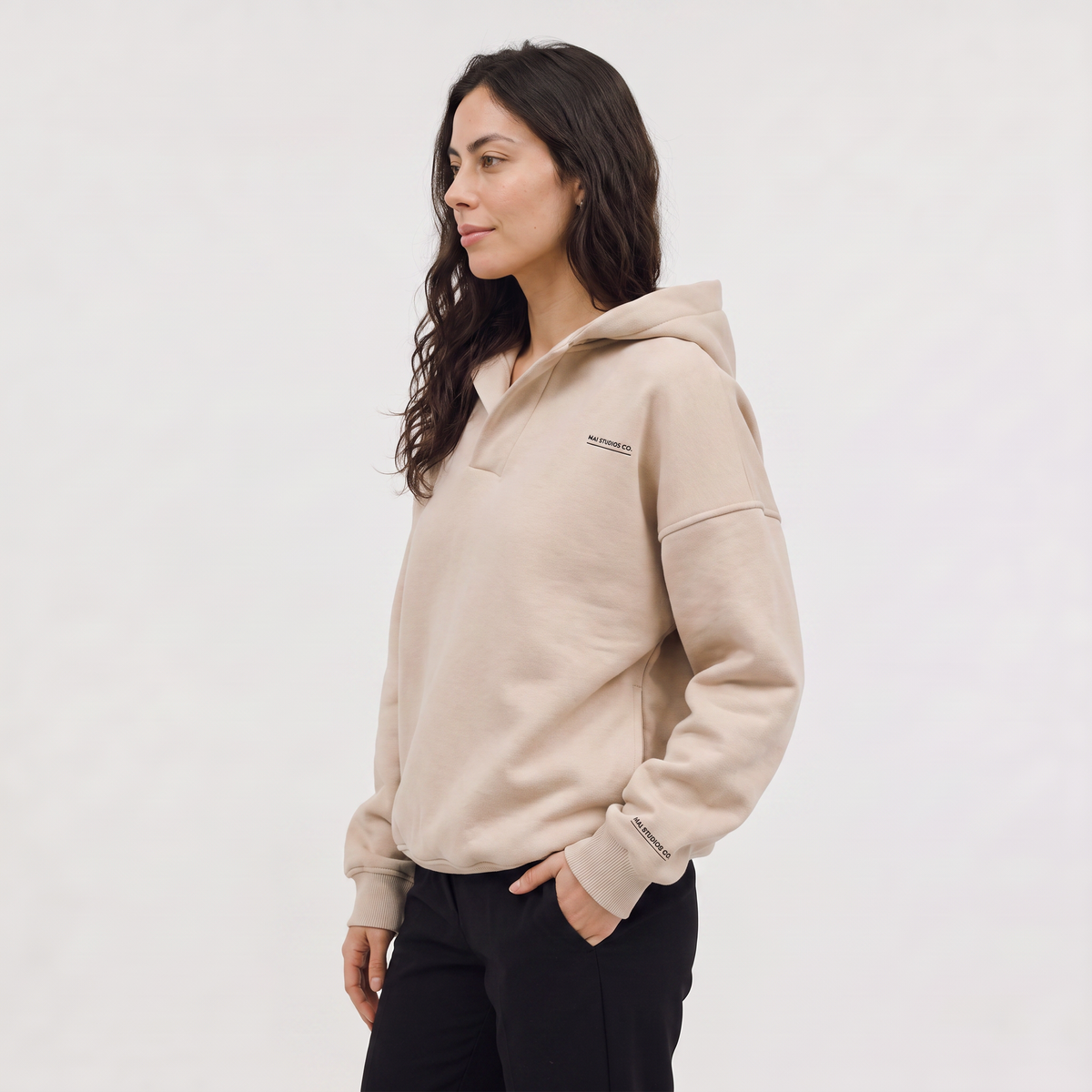 Oversized V-Neck Sweater Hoodie