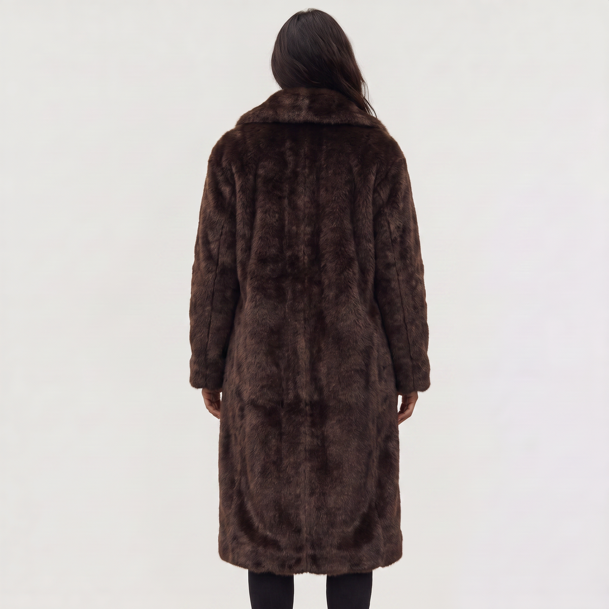 Long Faux Fur Trench Coat