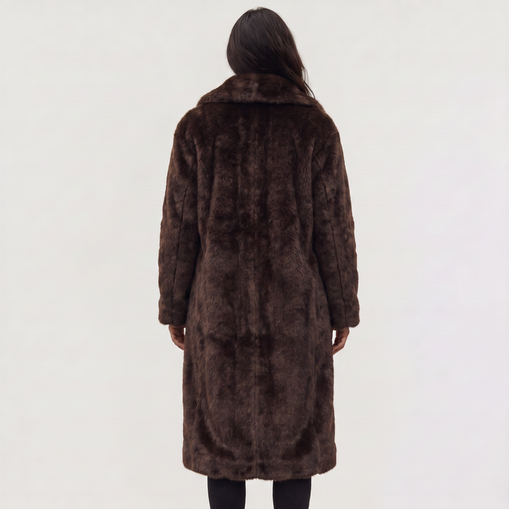 Long Faux Fur Trench Coat