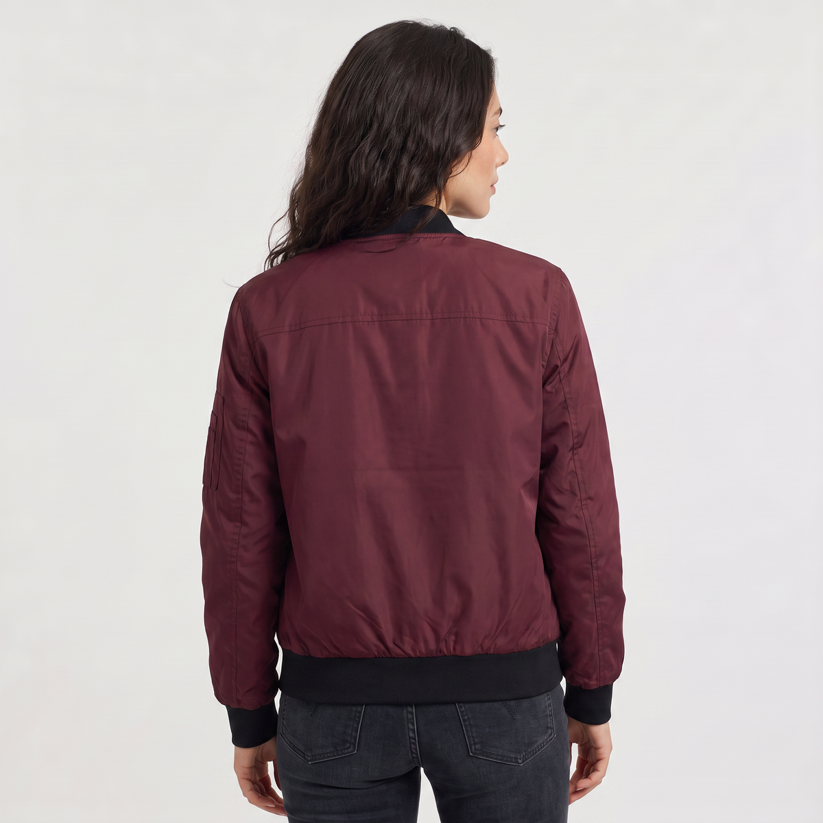 Contrast Trim Bomber Jacket