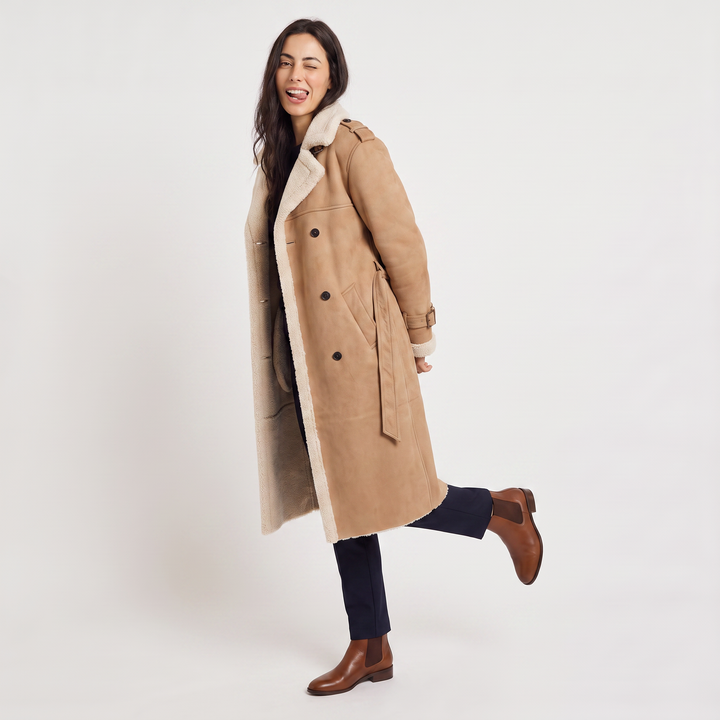 Longline Borg-Lined Aviator Coat