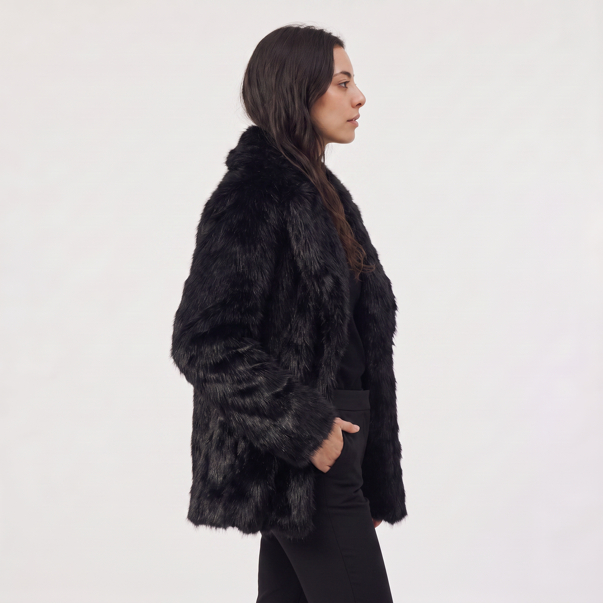 Longline Faux Fur Coat