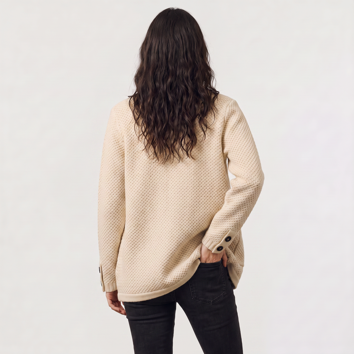 Textured Knit Stand Collar Cardigan