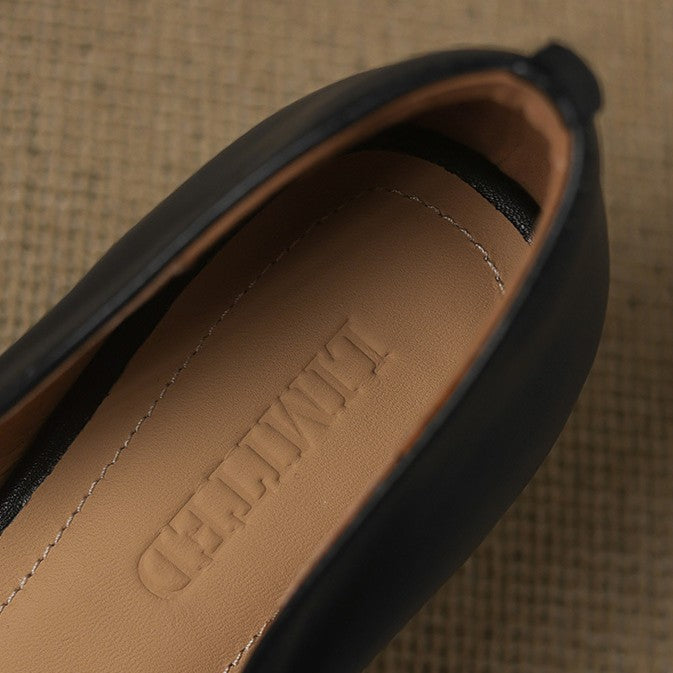 Calenne Leather Kitten Heels