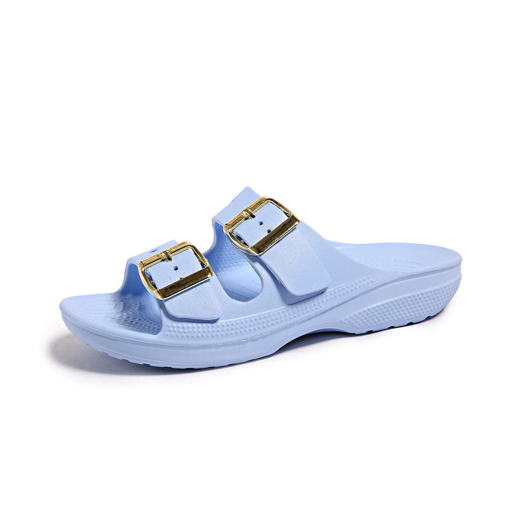 Metal Buckle Slide Sandals