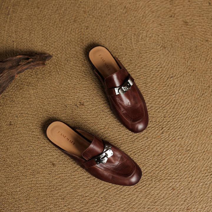 Carla Genuine Leather Mules
