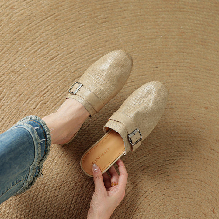 Emrie Genuine Leather Mules