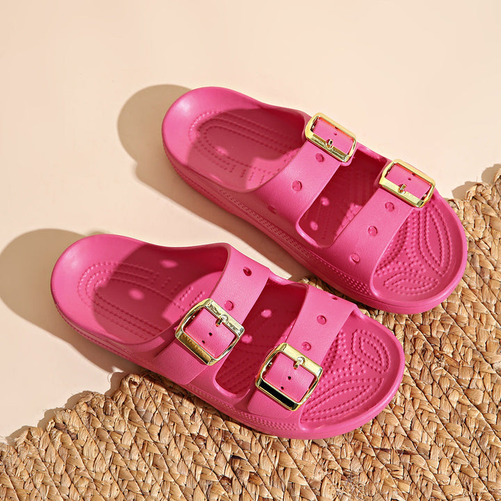 Metal Buckle Slide Sandals