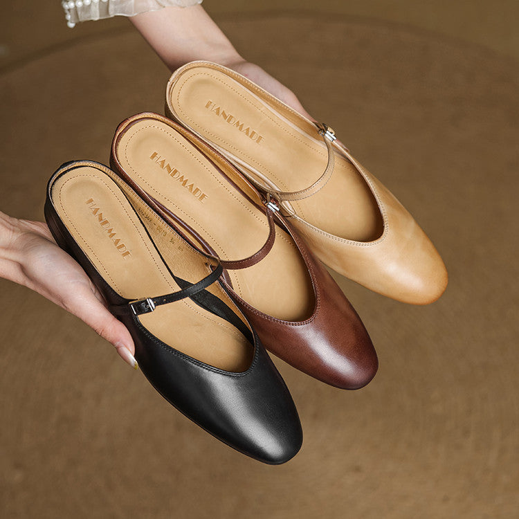 Merisa Genuine Leather Mules