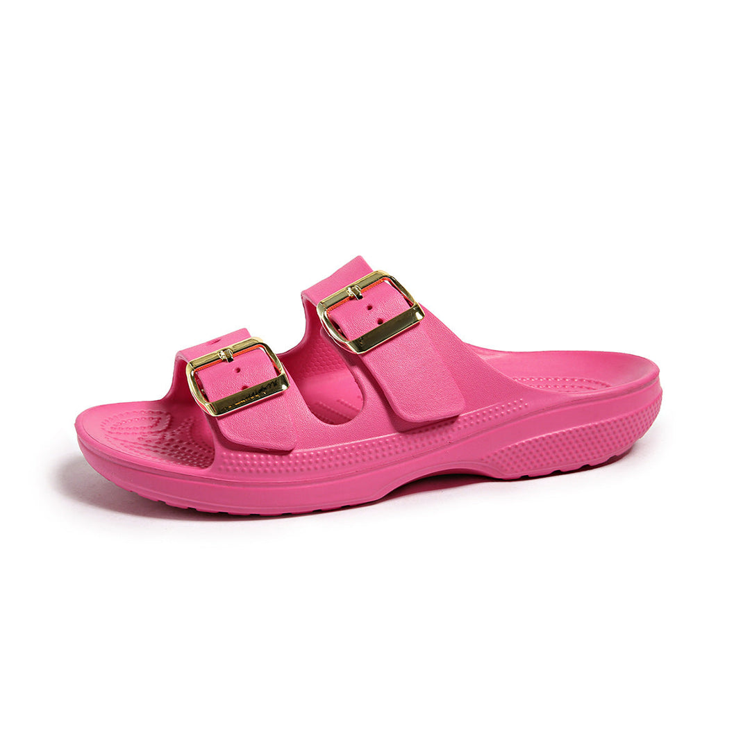 Metal Buckle Slide Sandals