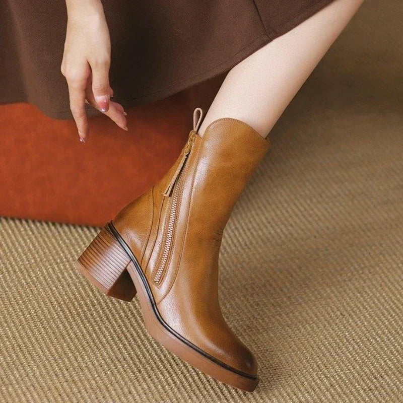 Selene Leather Ankle Boots