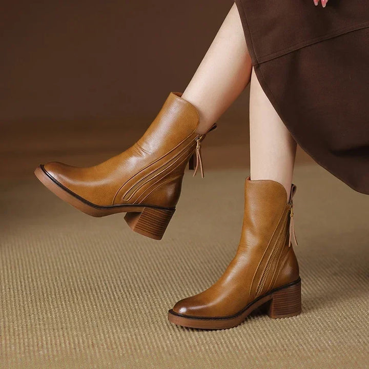 Grazia Stacked Heel Ankle Boots