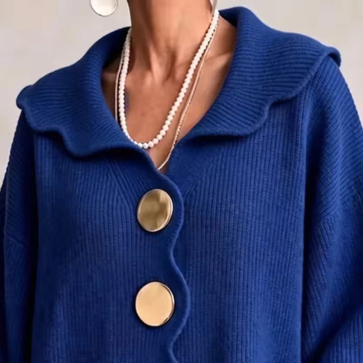 Elara Ribbed Knit Button Cardigan