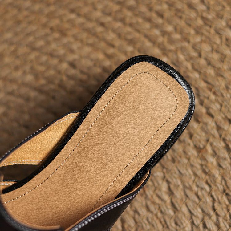 Ivora Genuine Leather Mules