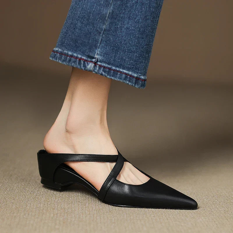 Aluna Genuine Leather Mules