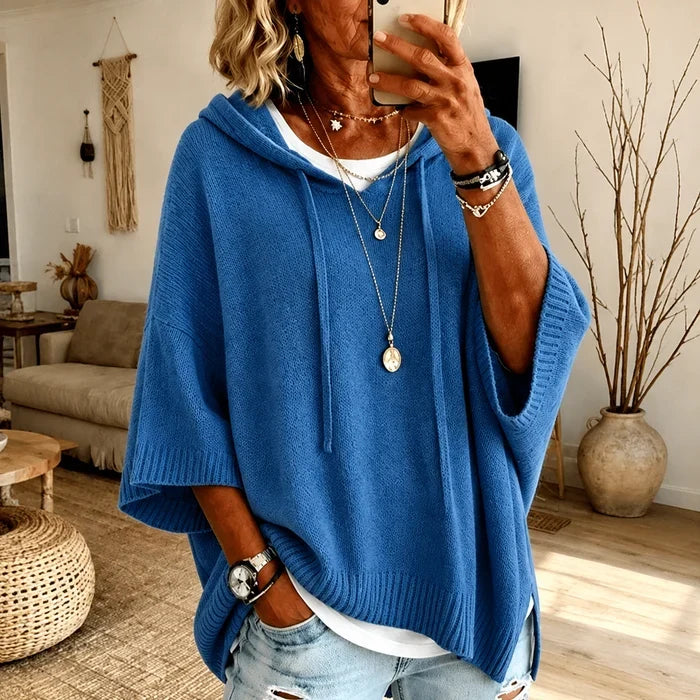 Alice | Hooded Oversized Poncho Sweater