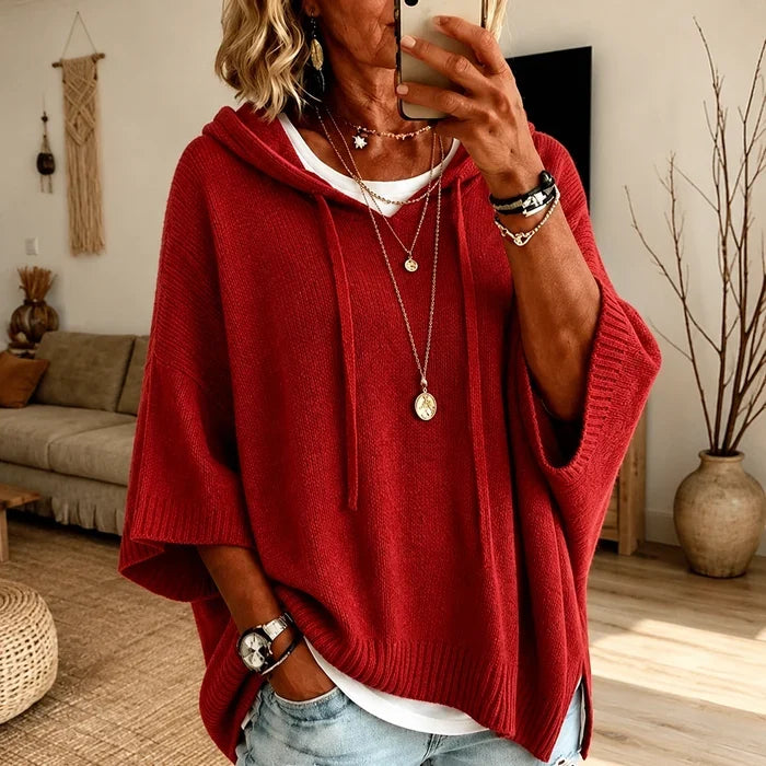 Alice | Hooded Oversized Poncho Sweater