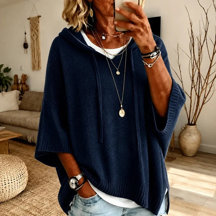 Alice | Hooded Oversized Poncho Sweater