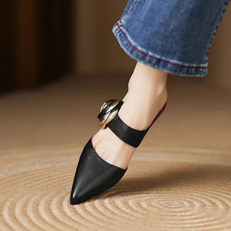 Garnet Genuine Leather Heels