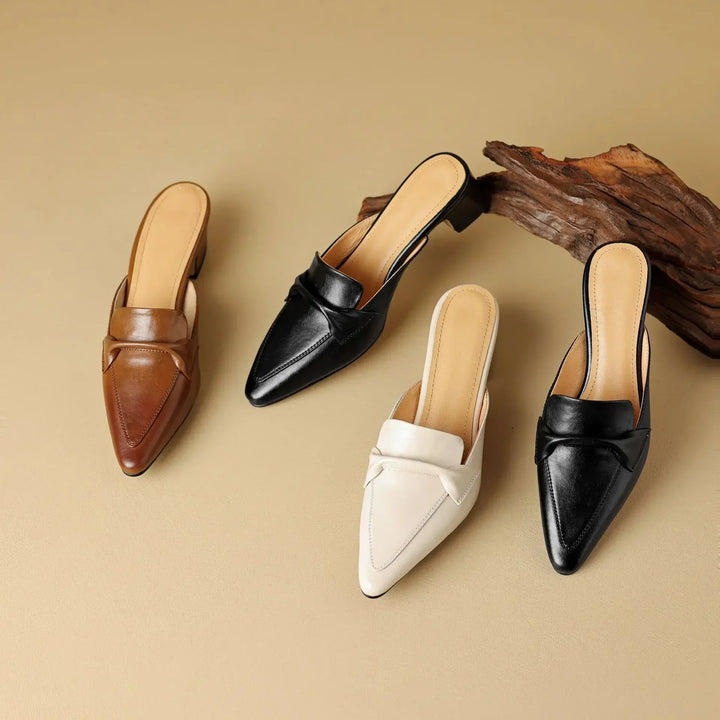Alaya Genuine Leather Mules