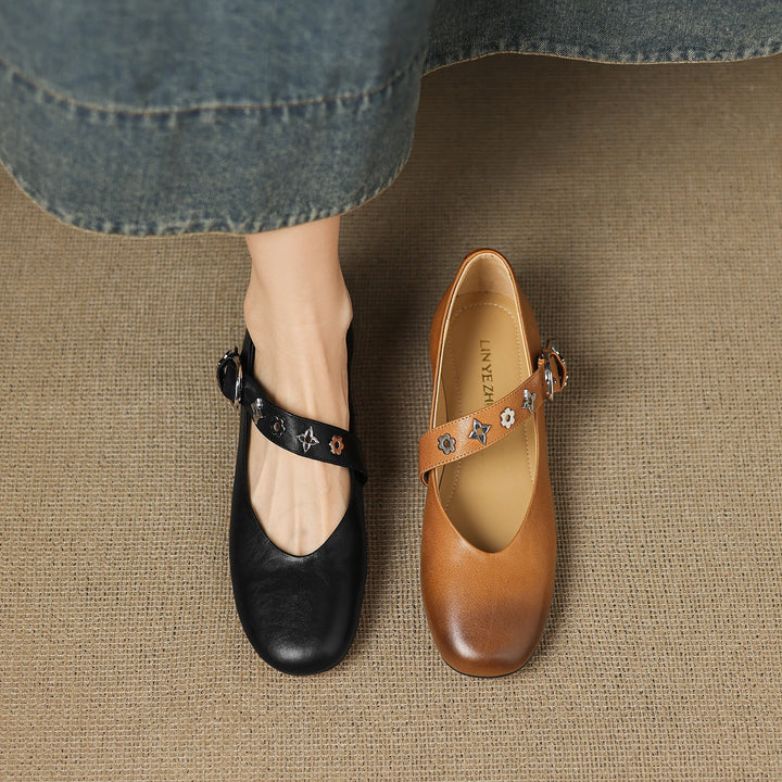 Elda Genuine Leather Flats