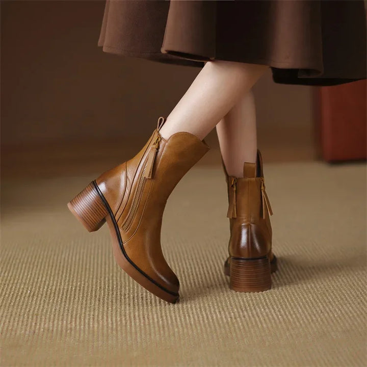 Grazia Stacked Heel Ankle Boots