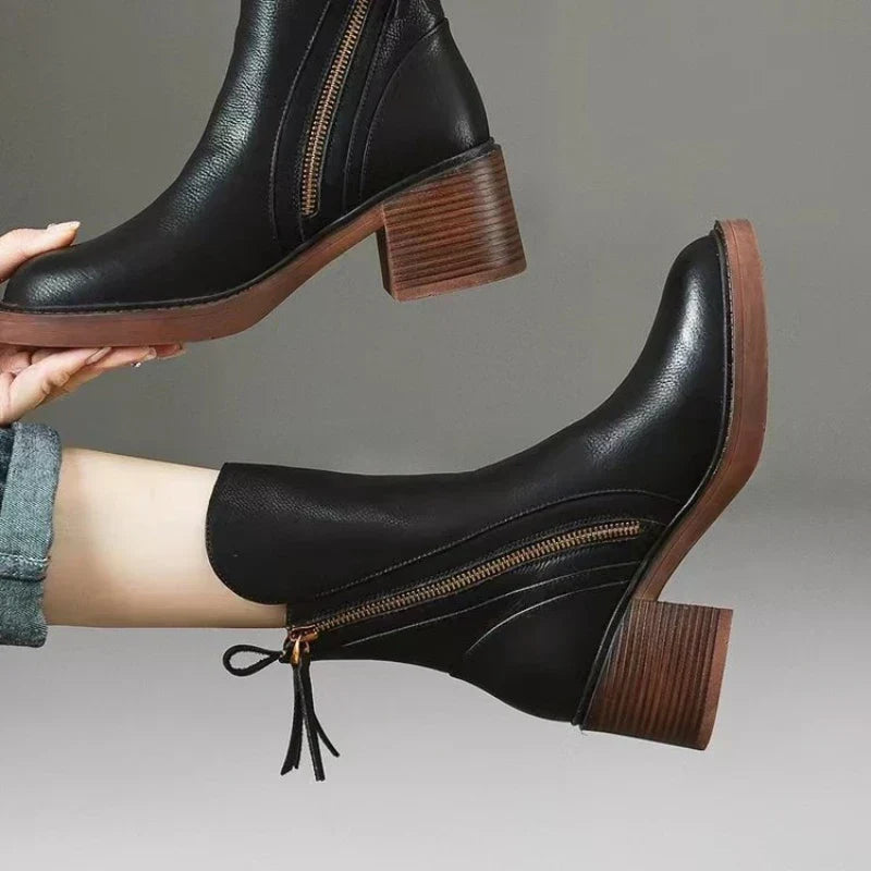 Selene Leather Ankle Boots