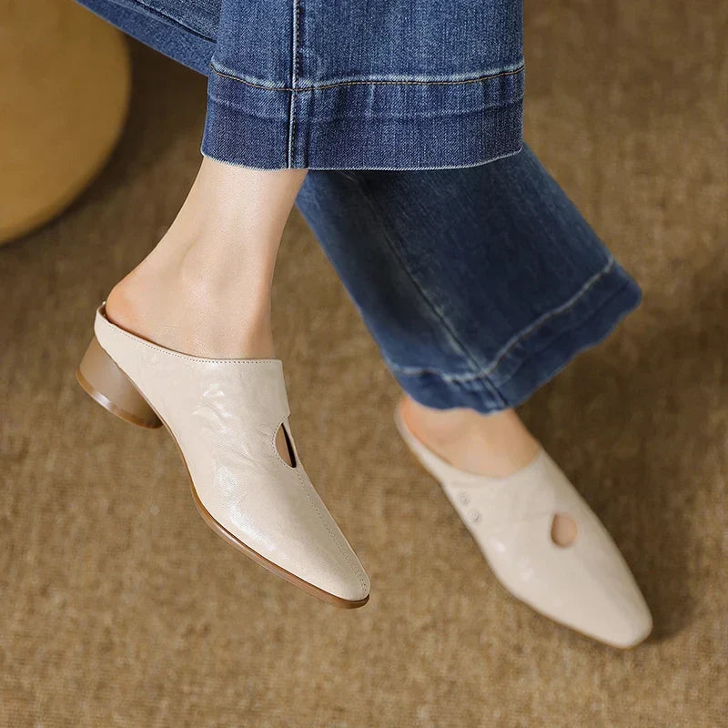 Agnit Genuine Leather Mules