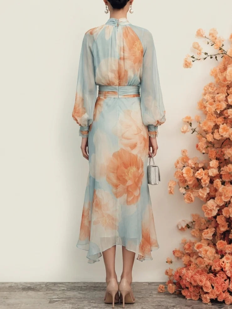 Ottavia | Turtleneck Top &amp; Floral Skirt Set