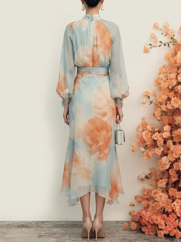 Ottavia | Turtleneck Top &amp; Floral Skirt Set