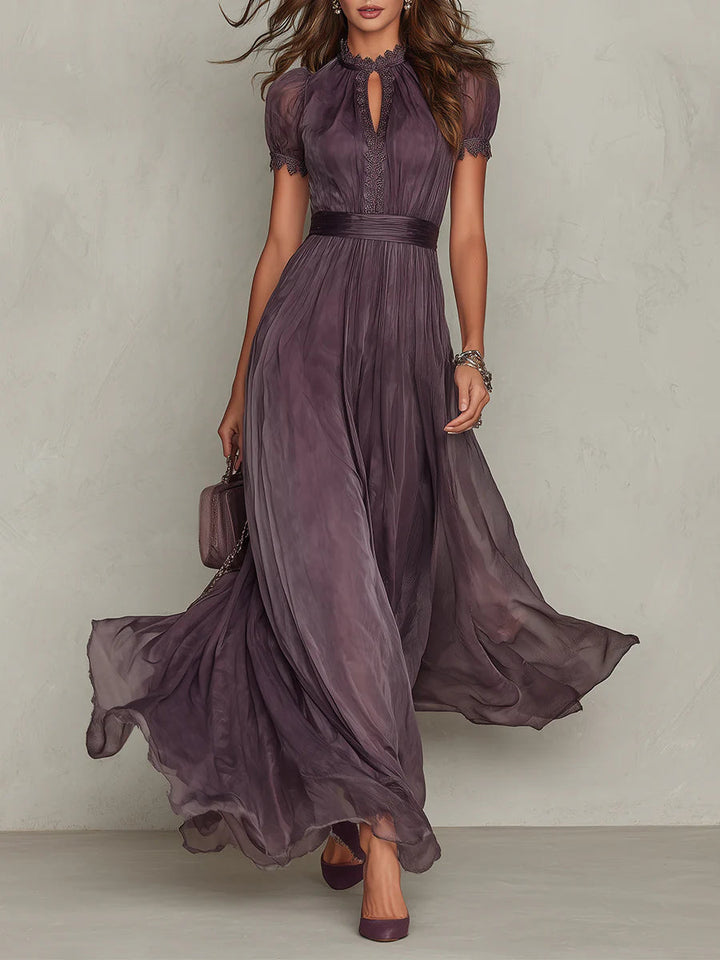 Bralow | Babette Elegant Purple Chiffon Keyhole Maxi Dress