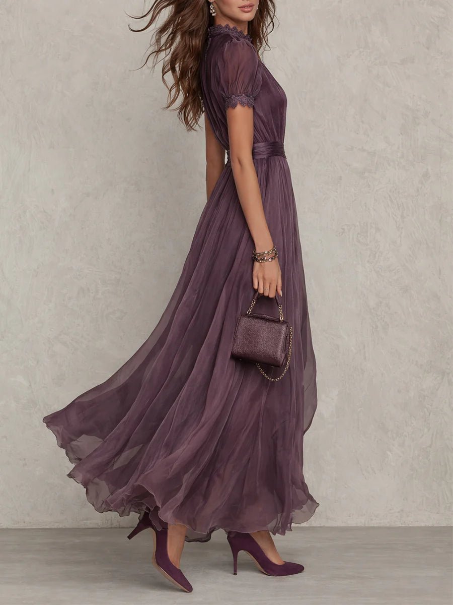 Bralow | Babette Elegant Purple Chiffon Keyhole Maxi Dress