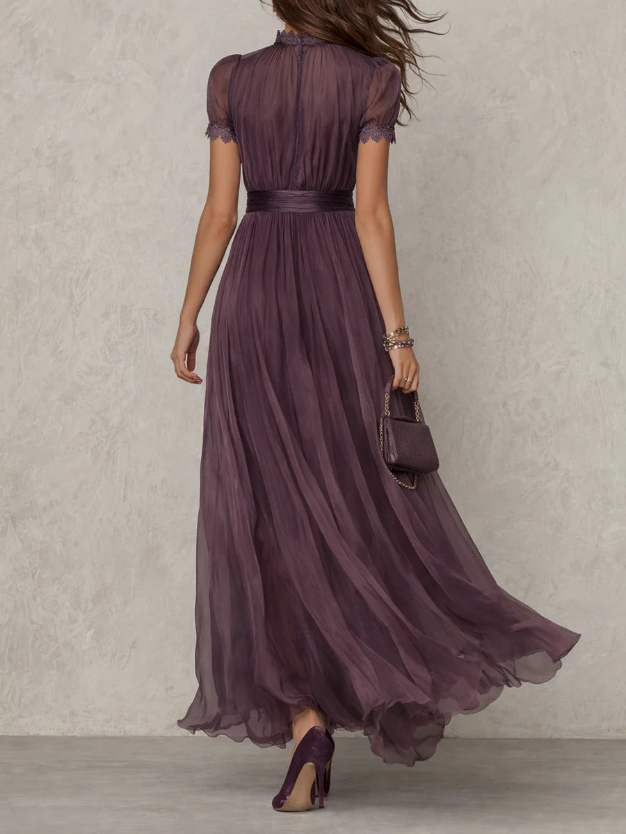 Bralow | Babette Elegant Purple Chiffon Keyhole Maxi Dress