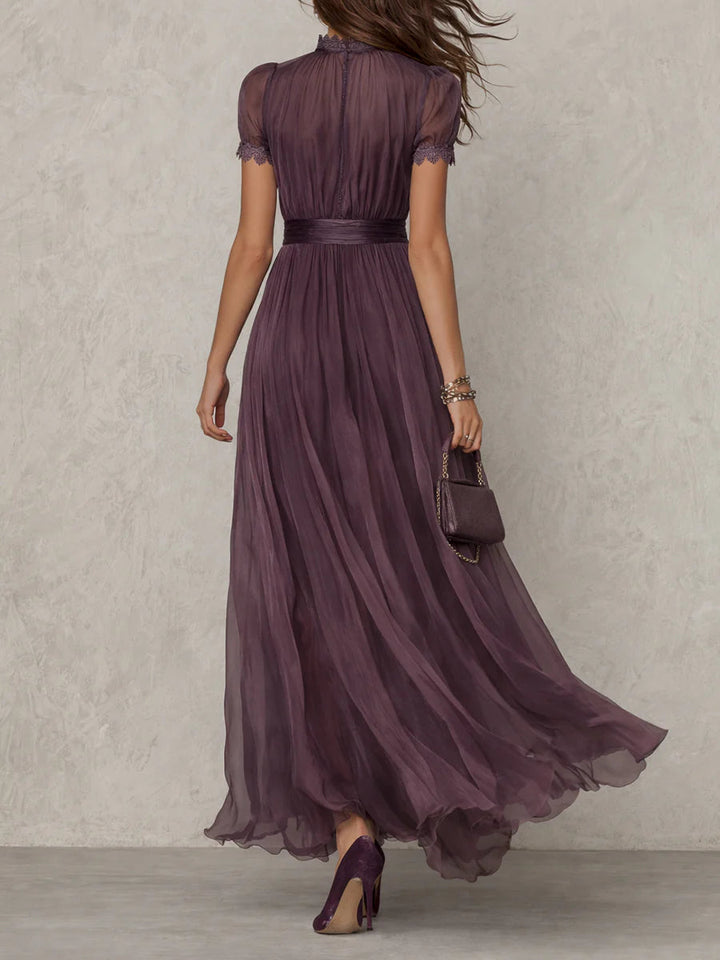 Bralow | Babette Elegant Purple Chiffon Keyhole Maxi Dress
