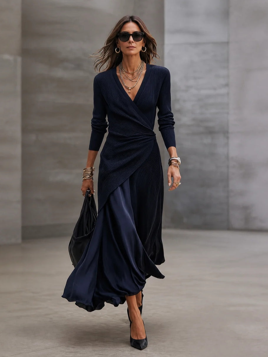Elizabeth | Ribbed Wrap Maxi Dress