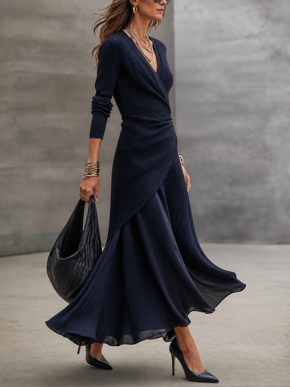 Elizabeth | Ribbed Wrap Maxi Dress