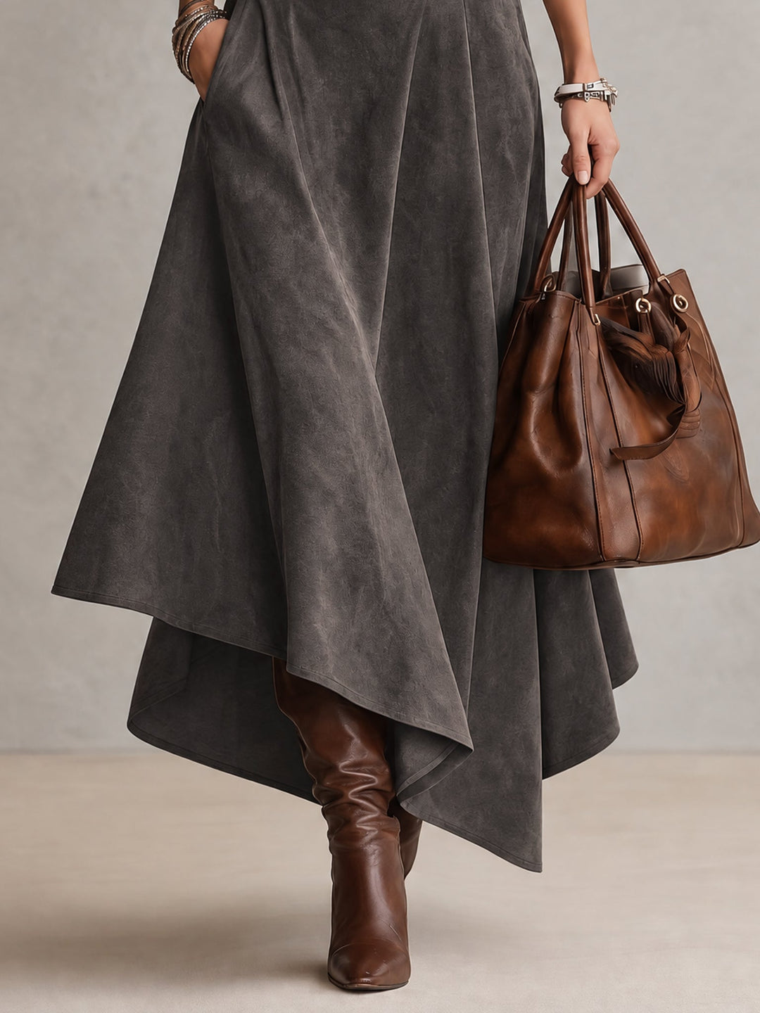 Fabiola | Turtleneck Top &amp; Asymmetric Skirt Set