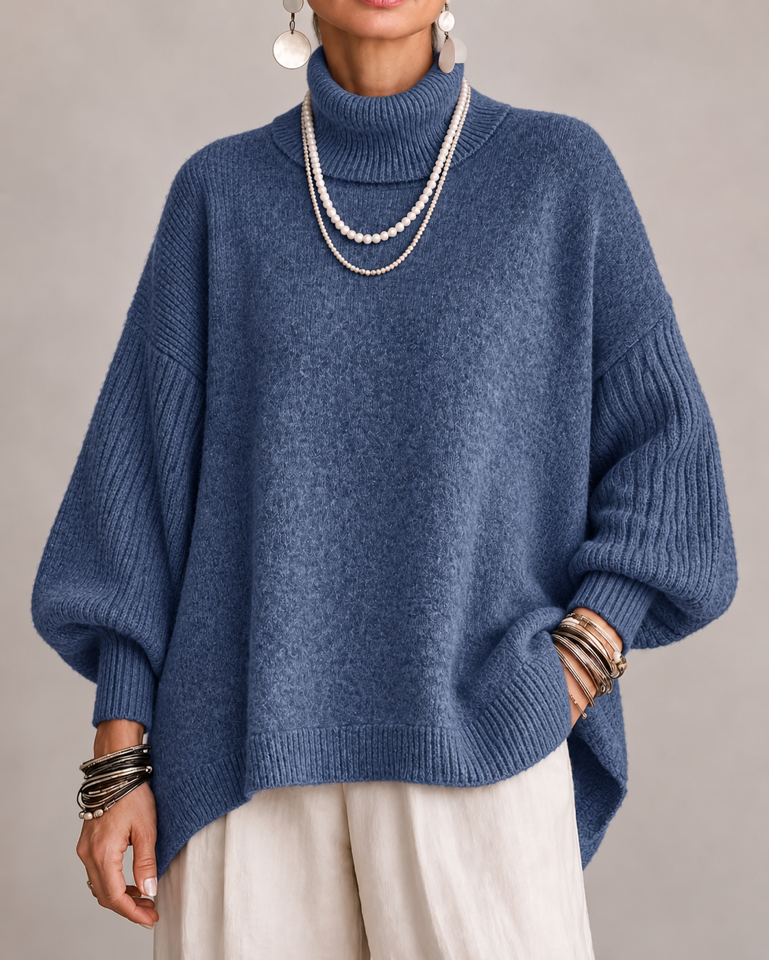 Bethany | Oversized Ribbed Turtleneck Sweater