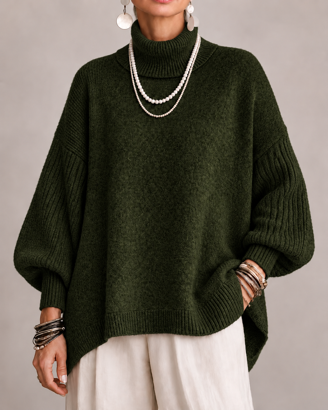 Bethany | Oversized Ribbed Turtleneck Sweater