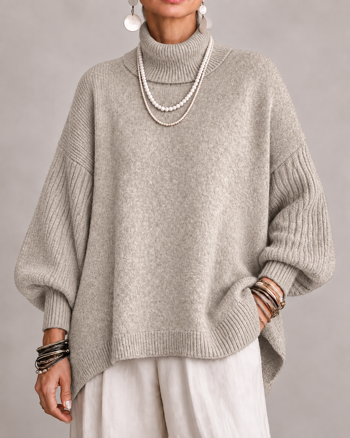 Bethany | Oversized Ribbed Turtleneck Sweater