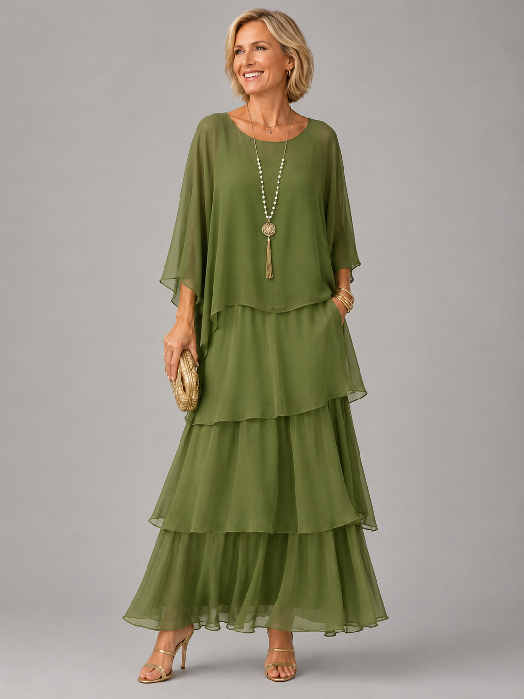Cambria | Layered Ruffle Maxi Dress