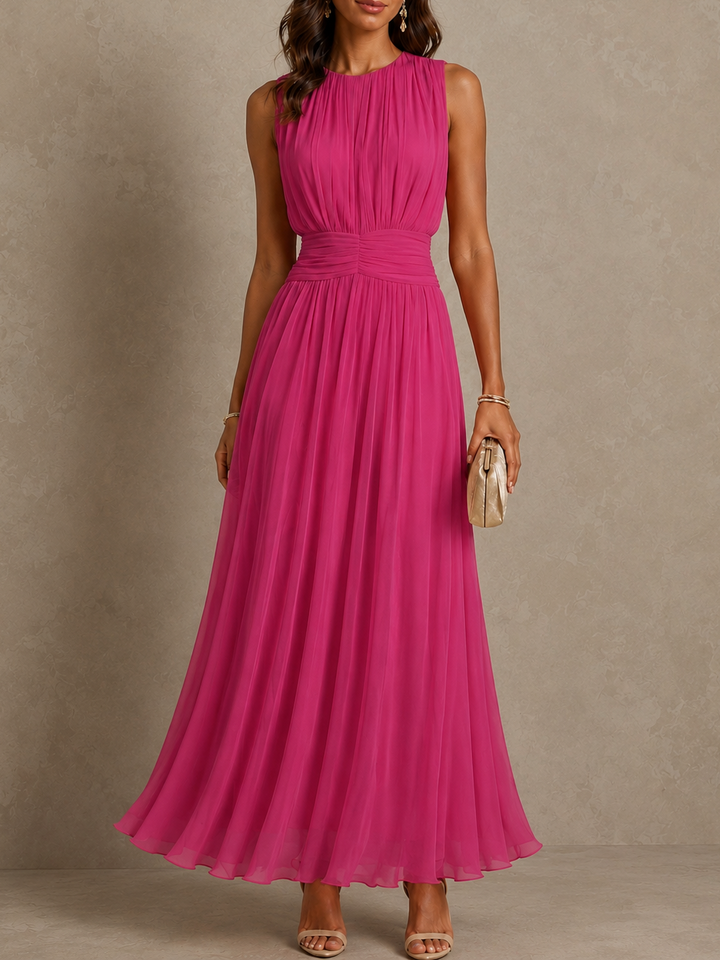 Bralow | Roxanne Ruched Waist Sleeveless Maxi Dress