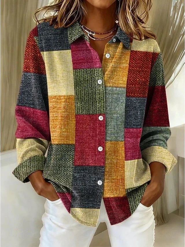 Merritt Vintage Patchwork Button Front Blouse