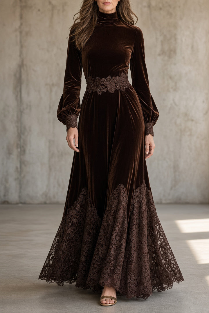 Monica Velvet Lace Maxi Dress